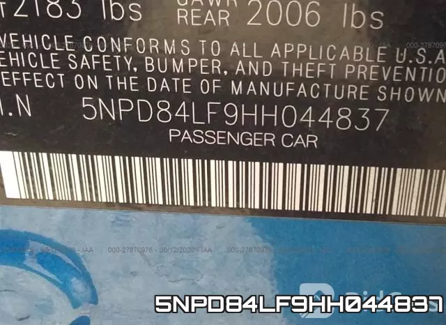 5NPD84LF9HH044837 фото 10