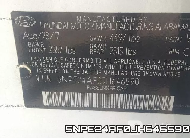 5NPE24AF0JH646590 фото 10