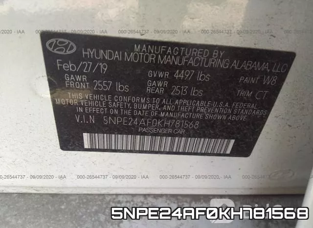 5NPE24AF0KH781568 фото 10