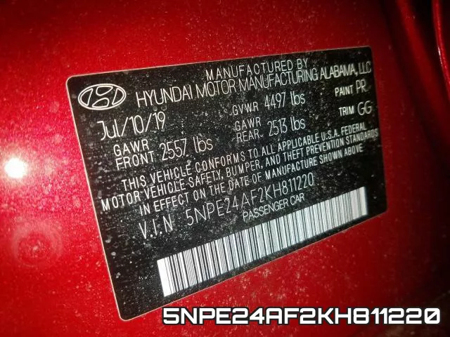 5NPE24AF2KH811220 фото 2