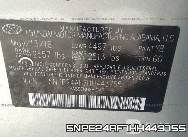 5NPE24AF7HH443755 фото 10
