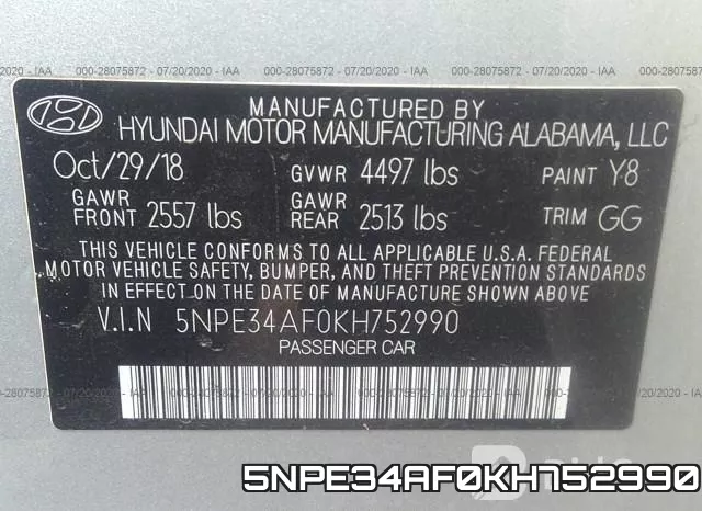 5NPE34AF0KH752990 фото 10