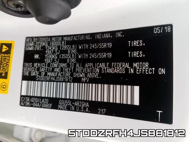 5TDDZRFH4JS881812 фото 2