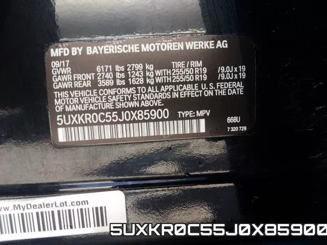 5UXKR0C55J0X85900 фото 2