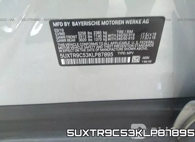 5UXTR9C53KLP87895 фото 10