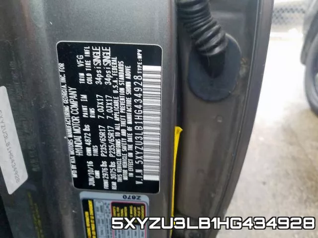 5XYZU3LB1HG434928 фото 2