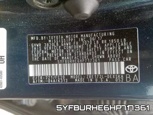 5YFBURHE6HP717361 фото 2