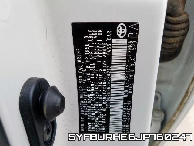 5YFBURHE6JP760247 фото 2