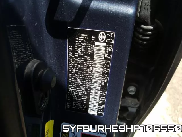 5YFBURHE9HP706550 фото 2