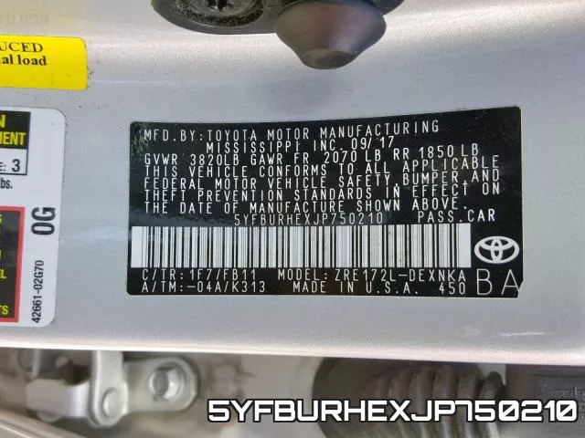 5YFBURHEXJP750210 фото 2