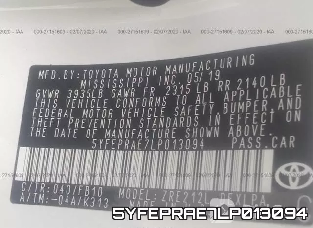 5YFEPRAE7LP013094 фото 10