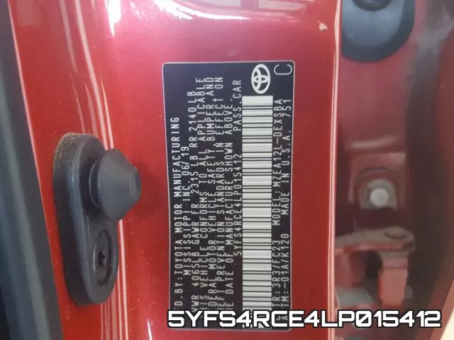 5YFS4RCE4LP015412 фото 2