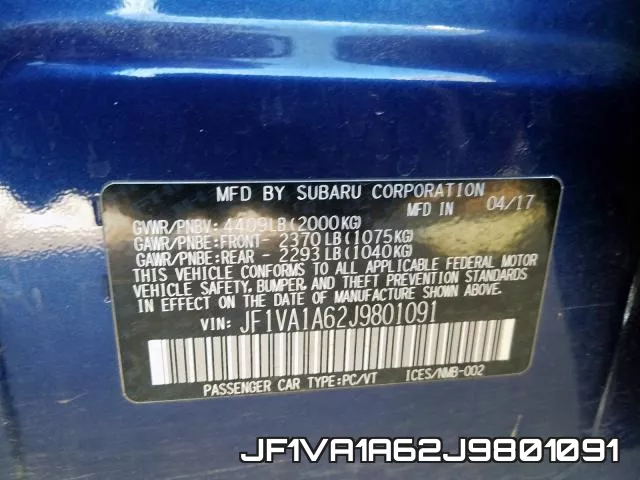 JF1VA1A62J9801091 фото 2