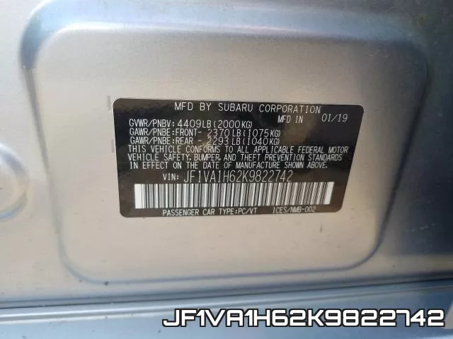 JF1VA1H62K9822742 фото 2