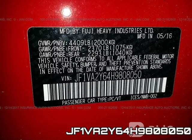 JF1VA2Y64H9808050 фото 10