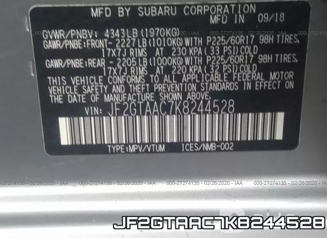 JF2GTAAC7K8244528 фото 10