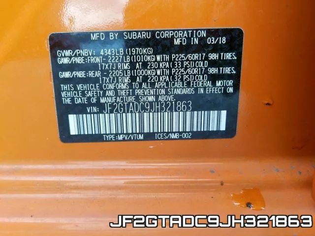 JF2GTADC9JH321863 фото 2