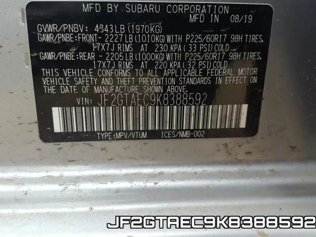 JF2GTAEC9K8388592 фото 2