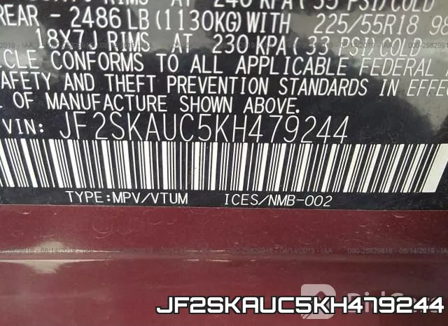 JF2SKAUC5KH479244 фото 10