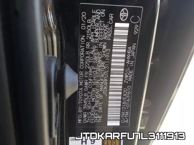 JTDKARFU7L3111913 фото 2