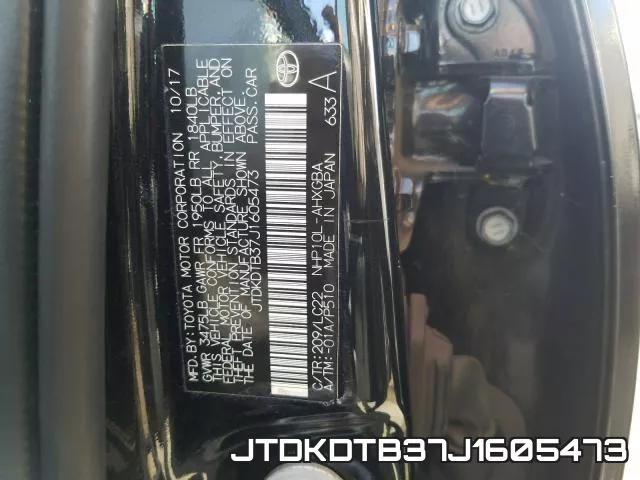 JTDKDTB37J1605473 фото 2