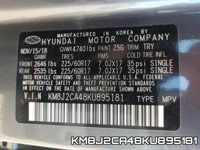 KM8J2CA48KU895181 фото 2