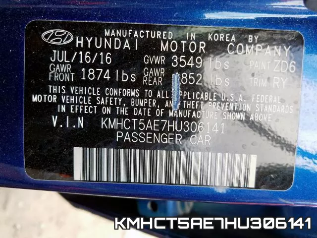 KMHCT5AE7HU306141 фото 2