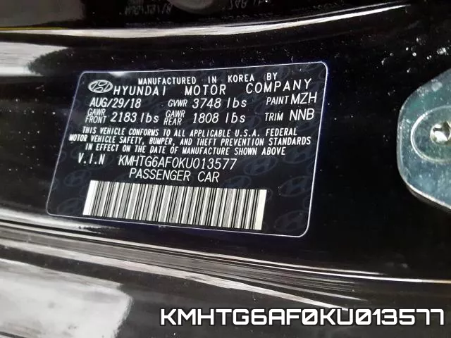 KMHTG6AF0KU013577 фото 2