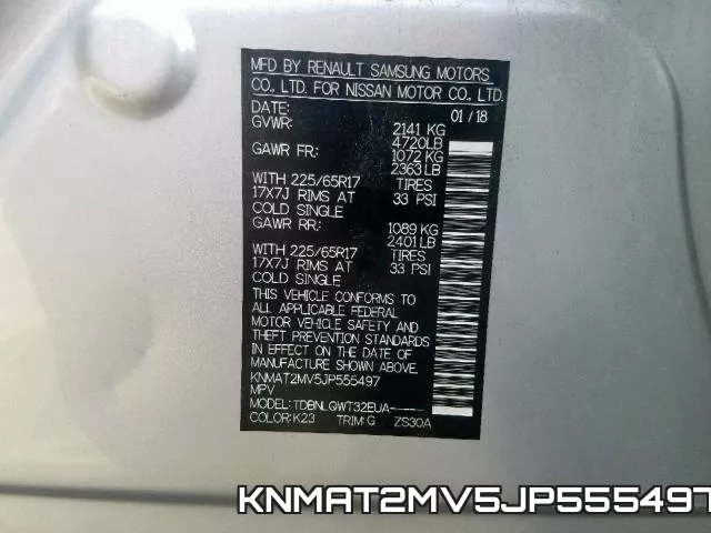 KNMAT2MV5JP555497 фото 2