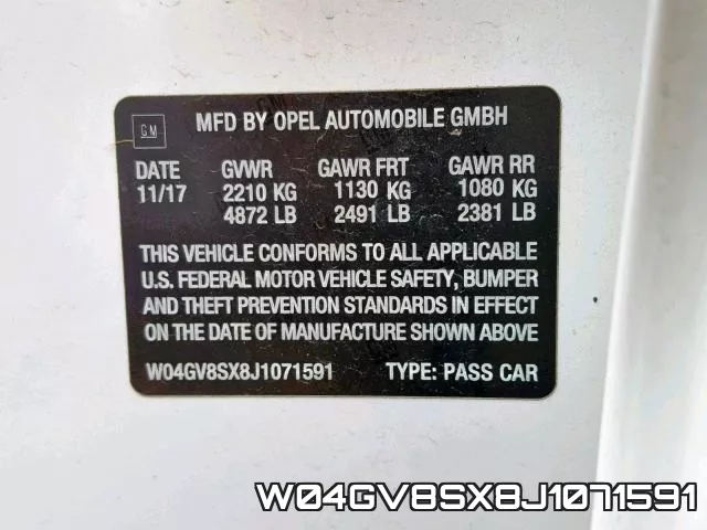 W04GV8SX8J1071591 фото 2