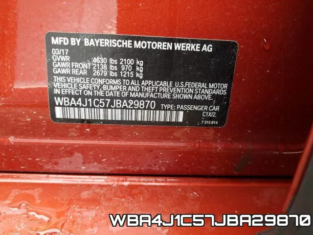 WBA4J1C57JBA29870 фото 2