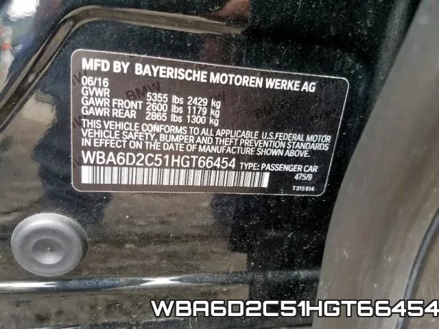 WBA6D2C51HGT66454 фото 2