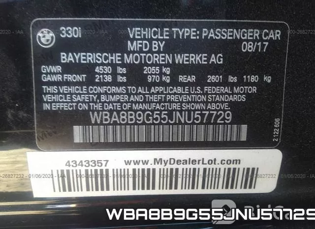 WBA8B9G55JNU57729 фото 10