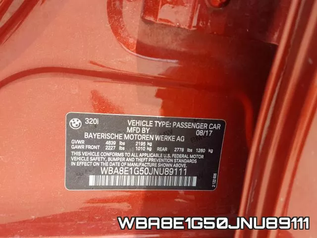 WBA8E1G50JNU89111 фото 2