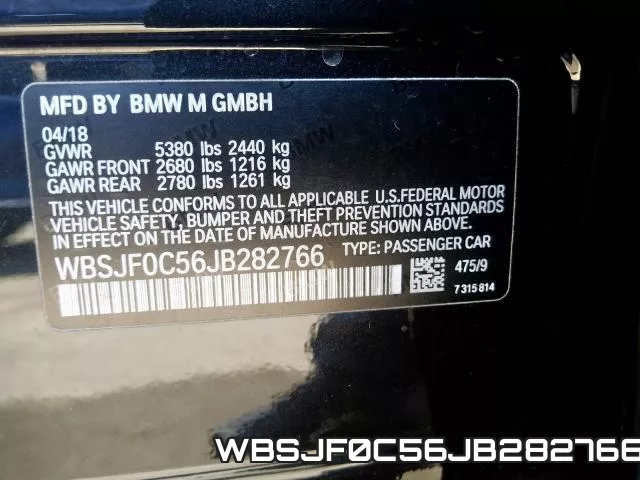 WBSJF0C56JB282766 фото 2
