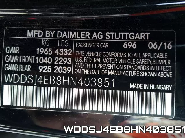 WDDSJ4EB8HN403851 фото 2