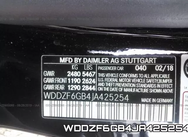 WDDZF6GB4JA425254 фото 10