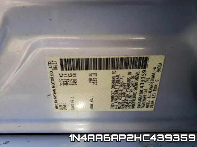 1N4AA6AP2HC439359 фото 2