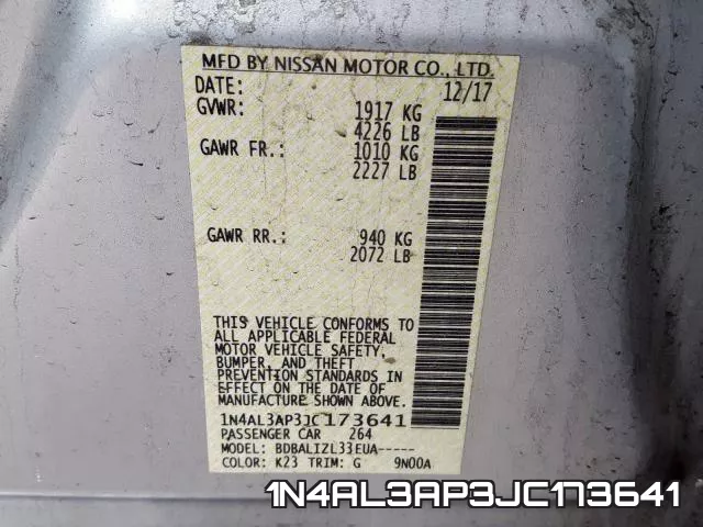 1N4AL3AP3JC173641 фото 2
