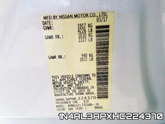 1N4AL3APXHC224370 фото 2