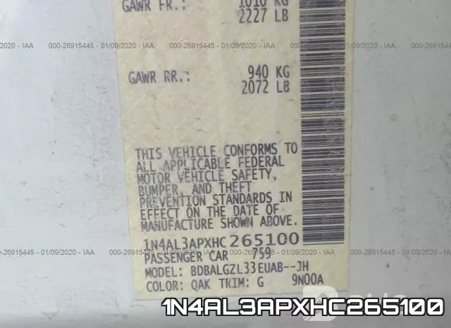 1N4AL3APXHC265100 фото 10