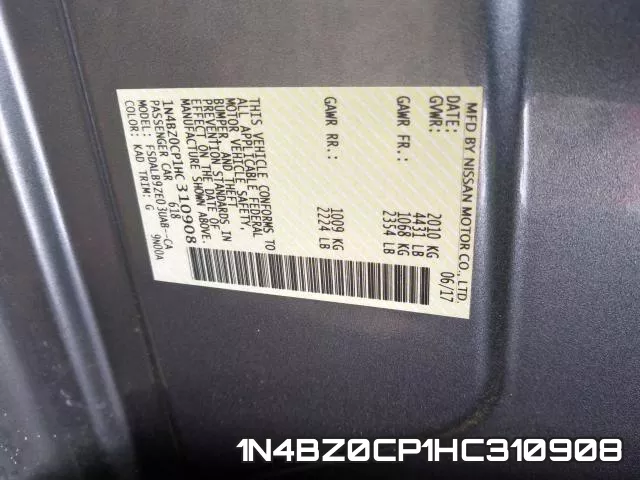 1N4BZ0CP1HC310908 фото 2