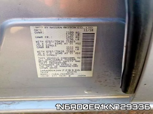 1N6AD0ER1KN729336 фото 2