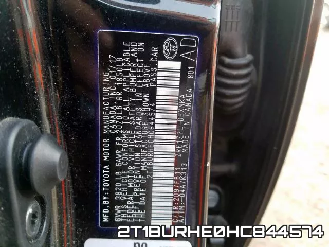 2T1BURHE0HC844574 фото 2