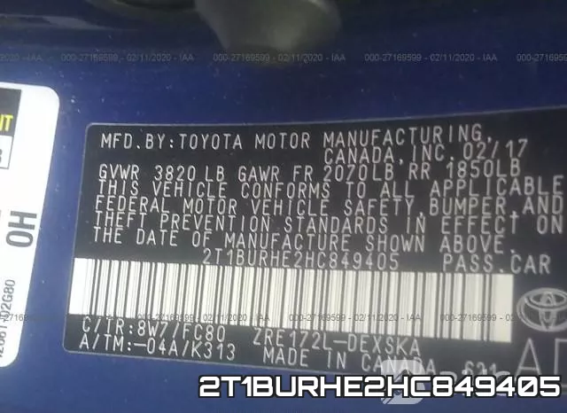 2T1BURHE2HC849405 фото 10