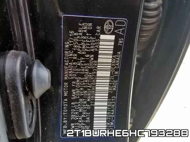 2T1BURHE6HC793288 фото 2