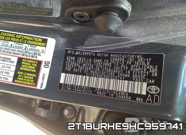 2T1BURHE9HC959741 фото 10