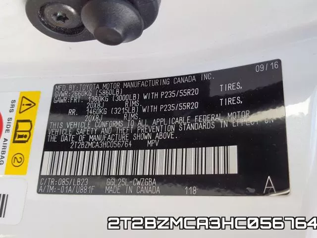 2T2BZMCA3HC056764 фото 2