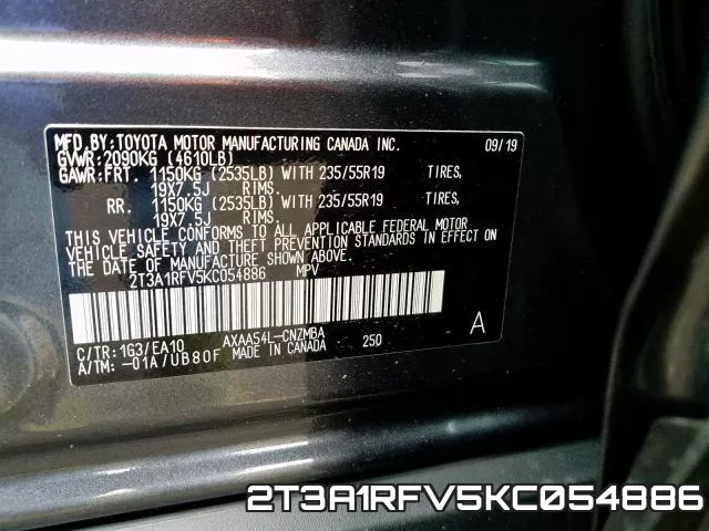 2T3A1RFV5KC054886 фото 2