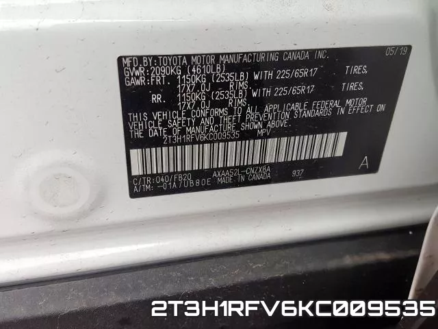 2T3H1RFV6KC009535 фото 2
